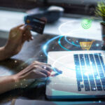Imported featured image Modern money transaction transfer technology payment successful using laptop computer smart pay credit card billing info, online shopping ecommerce store ordering products, futuristic graphics icons