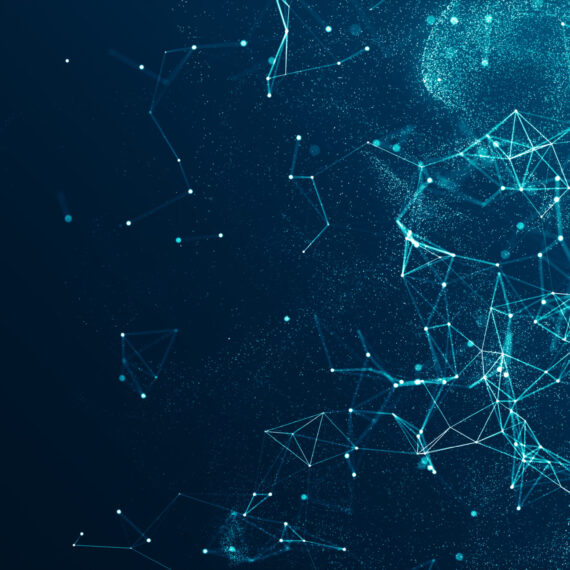 Imported featured image Abstract lines and dots connect background. Technology connection digital data and big data concept.Communication and technology network concept with moving lines and dots.