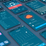 Imported featured image close-up view of mobile apps mockup (3d render)
