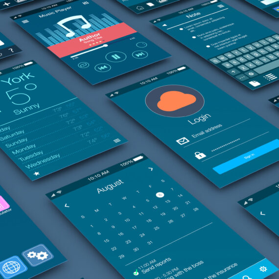 Imported featured image close-up view of mobile apps mockup (3d render)
